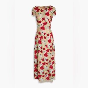 Rachel Gilbert Thea Embelished Tulle Maxi Dress - Size 0